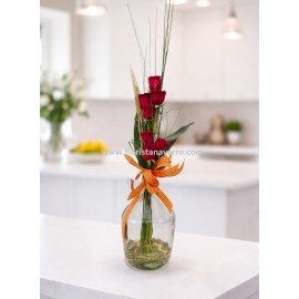 Bottle of roses